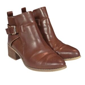 Forever 21 Womens‎ Ankle Boots 9 Brown Block Heel